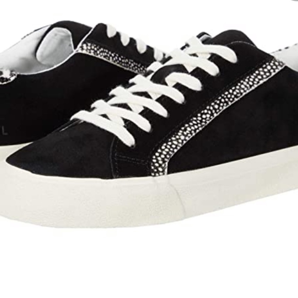 NEW! BRAND NEW Madewell Low-Top Sneakers Black Suede Polka Dot Spot Print